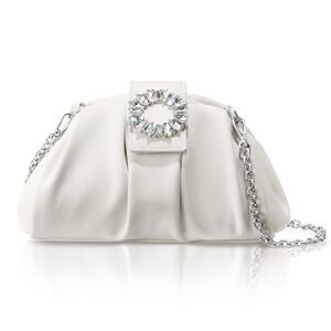 2571 Clutch Purses , Crossbody Handbag Elegant Pleated Evening Bag